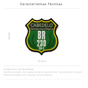 Patch Bordado Termocolante Rodovia BR 230 - Transamazônica